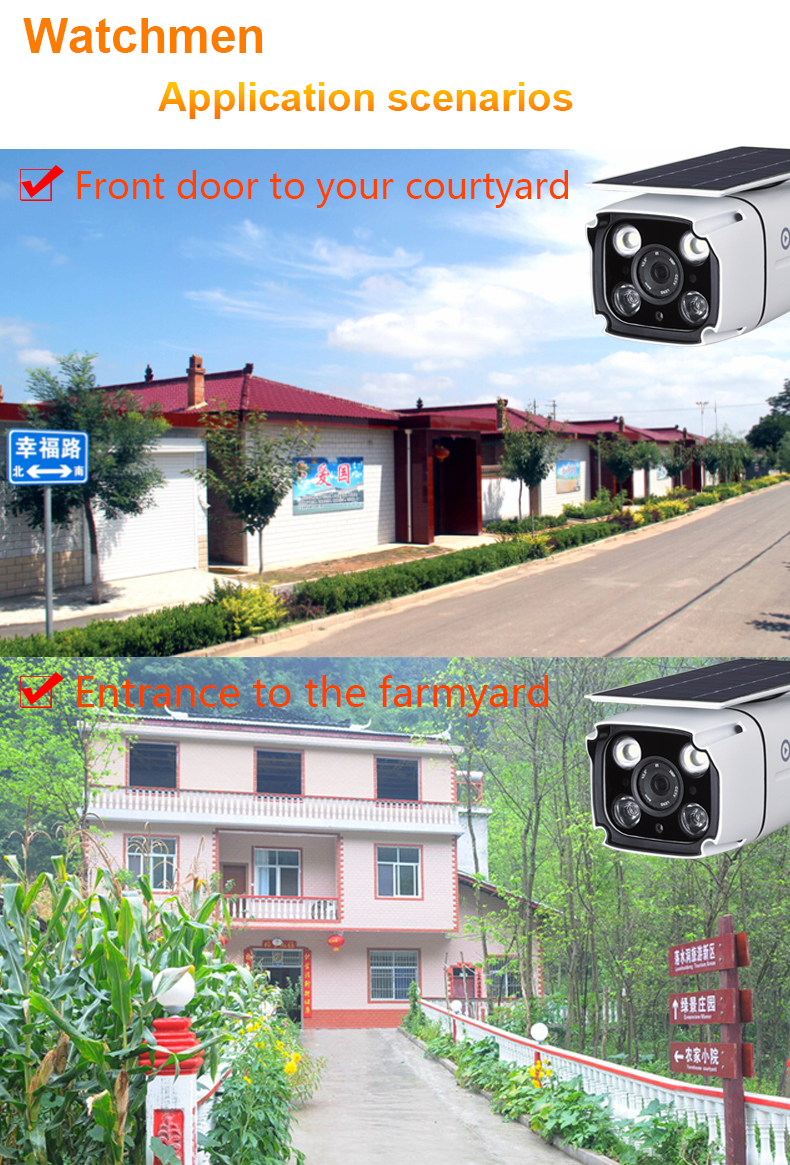 1080P solar outdoor sensor network camera